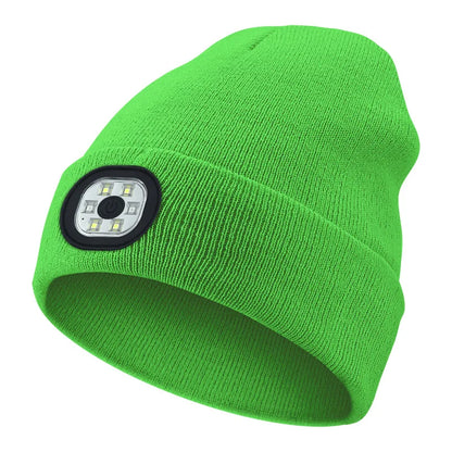 LED Rechargeable Bluetooth Luminous Knitted Beanie with Headlamp