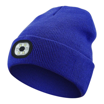 LED Rechargeable Bluetooth Luminous Knitted Beanie with Headlamp