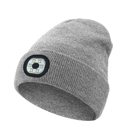LED Rechargeable Bluetooth Luminous Knitted Beanie with Headlamp