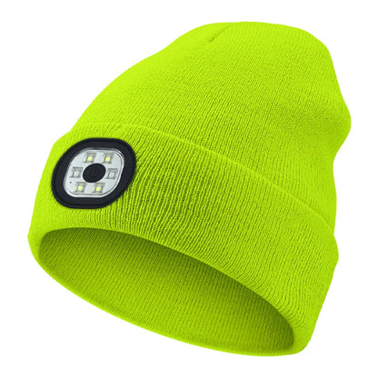 LED Rechargeable Bluetooth Luminous Knitted Beanie with Headlamp