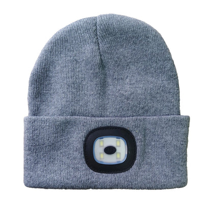 LED Rechargeable Bluetooth Luminous Knitted Beanie with Headlamp